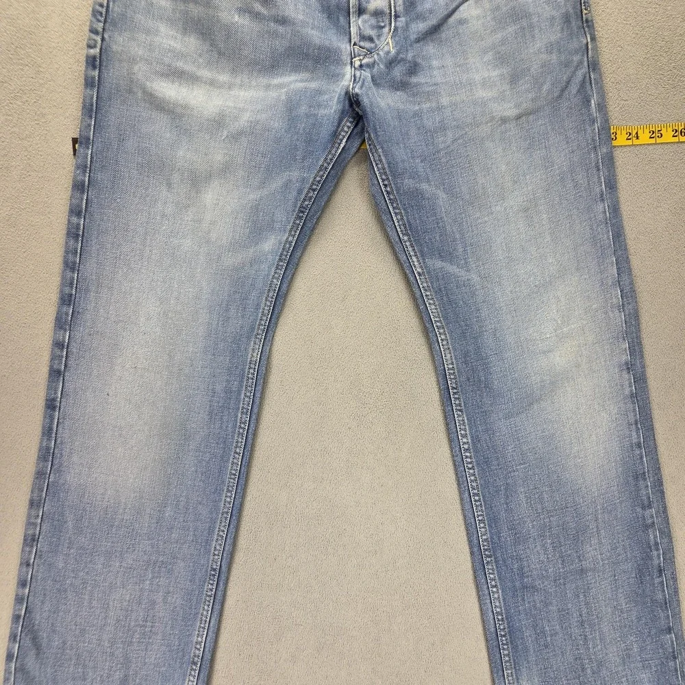 Diesel Jeans Mens 32x30 Blue Larkee Regular Straight Distressed Button Fly 008AT